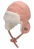 Sterntaler Baby Mädchen Mütze Baby Fliegermütze Strickoptik Mütze - Mütze Baby, Kappe Kinder - mit Ohrenklappen und Bindeband - rosa, 43