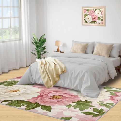Tapete decorativo OZIQIJ rosa y blanco 90x120 cm miniatura 5