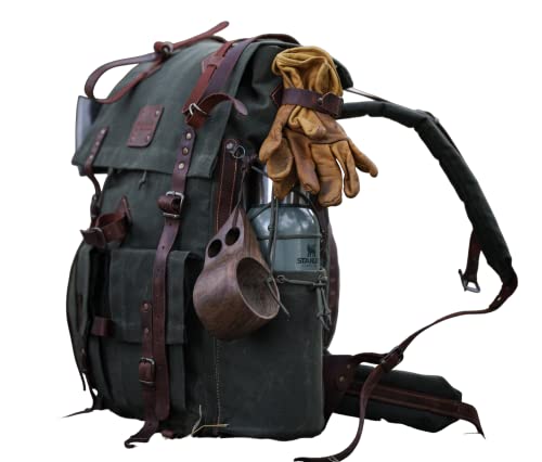 24 Hours Tested | 50L | Custom | Leather | Canvas | Bushcraft Backpack | Camping Backpack | Bushcraft | Camping | Hiking | Bag | Rucksack #TOP3