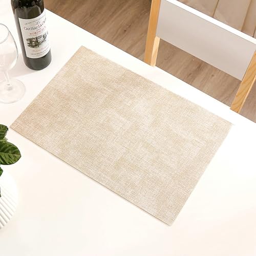 Set de table rectangulaire cuir imperméable Beydodo napperon cuisine tissu texturé