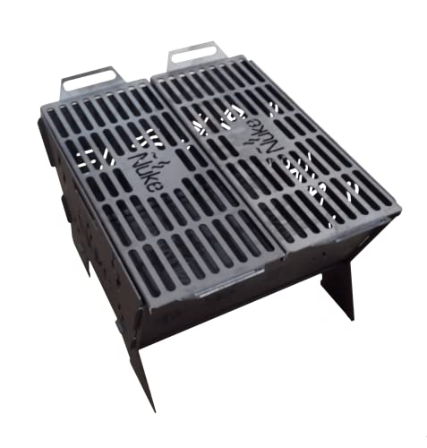 Parrilla Barbacoa Fogonero De Carbon Grill Huapi 50 Desarmable Desmontable Cuadrado Uso Exterior. Color Gris Oscuro. 40x53x58 cm