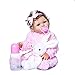 Xyfw 47 CM Original NPK Muñeca De Silicona De Cuerpo Completo Reborn Niña Pequeña Mano Rizada Pelo Enraizado Muñeca Regalo De Juguete De Baño,Brown Eyes
