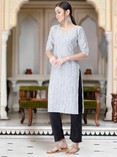 Image of Tee Projekt Versatile Crepe Kurti & Pant Set for Women Printed Kurta Set