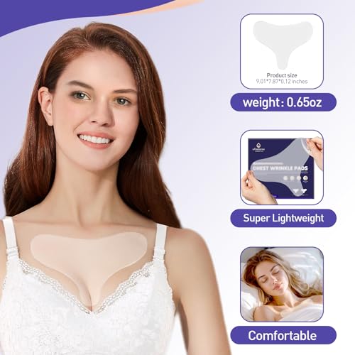 PURITY BABE Almofadas de silicone reutilizáveis para rugas no peito, adesivos para rugas durante a n