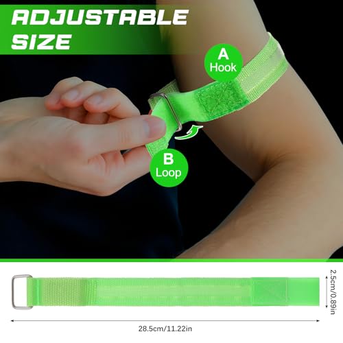 Wrymish LED Armband, 6 Stück Leuchtband Joggen für Kinder Erwachsene, Sicherheit Leuchtarmband, Reflektorband mit Blinkende LED Light für Nachtlaufen Radfahren Hundewandern Partys Konzerte(6 Farben)