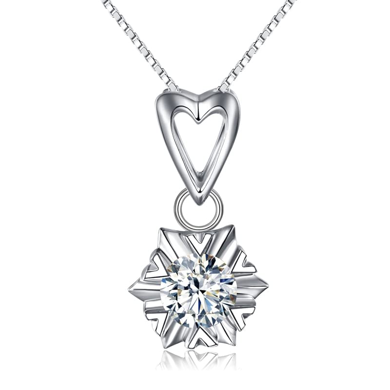 Chaîne en argent 925 cœur moissanite cadeau idéal pour femme