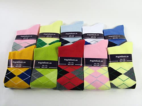 Spotlight Hosiery Groomsmen Argyle Dress Socks, Charcoal Grey/Turquoise Blue/White, One Size 10-132