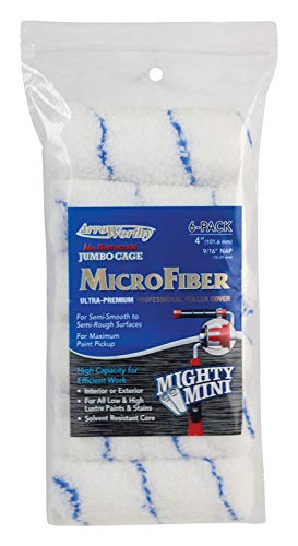 Arroworthy Microfiber Nap Jumbo Cage Roller Refill 6 Pack - 4" x 9/16