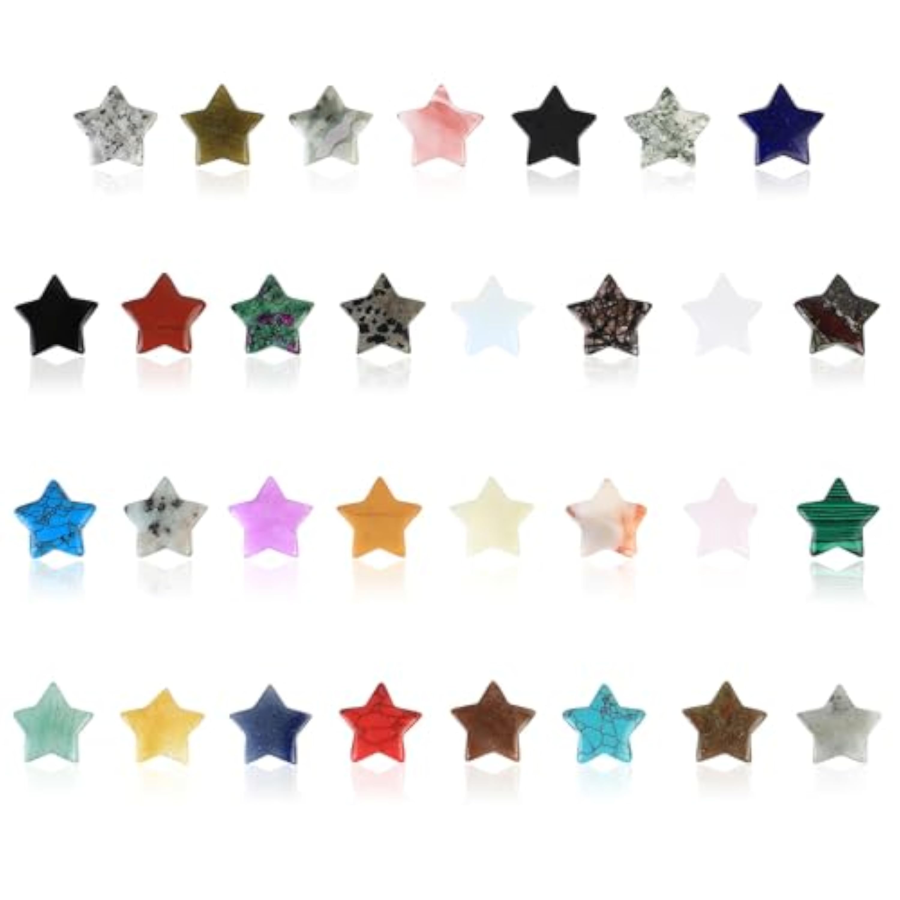20 varitas de cristal curativas, juego de piedras y cristales y piedras preciosas, cristales curativos en forma de estrella, piedras chakras, objetos de piedras naturales para meditación reiki,