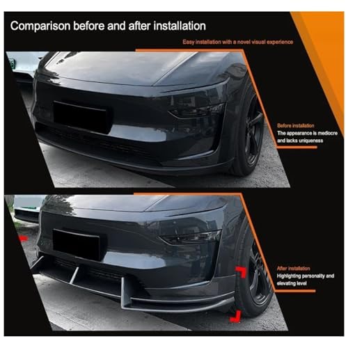 Cubierta de pala frontal tipo fibra de carbono para parachoques de Tesla Model Y Juniper 3