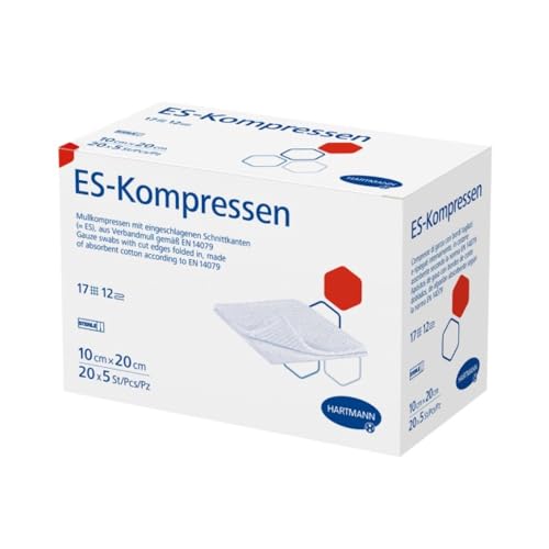 Hartmann ES-Kompressen 10 x 20 cm, 12-fach, steril | Packung (100 Stück)