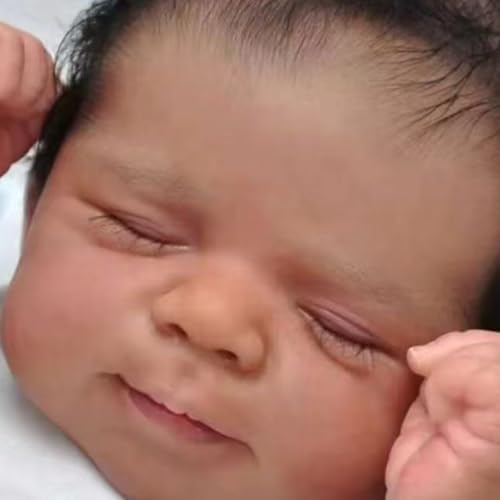 Muñeco Reborn Bebé Negro Silicona 19 Pulgadas Realista miniatura 4