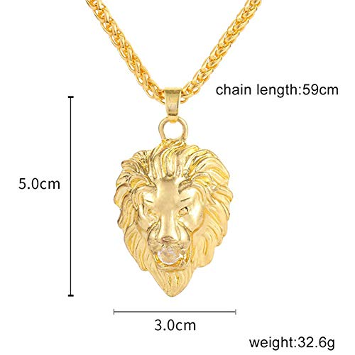 Pingente de Hip Hop fashion da DSstyles, pingente masculino em forma de leão diamante, banhado a our