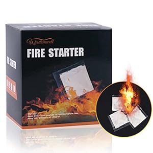 WISDOMWELL Fire Starter – Pack of 100 Fire Starters, All-Purpose Indoor & Outdoor Firestarter, for Charcoal Starter, Campfire, Fireplace, Firepit, Smoker – Water Resistant and Odorless