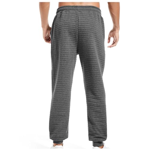 Mens Casual Sweatpants Relaxed Fit Elastic Waist Drawstring Solid Baggy Joggers Lightweight Yoga Trousers with Pocket3