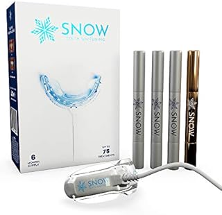 SNOW Teeth Whitening Kit with LED Light, Complete at-Home Whitening System, LED Teeth Whitening Kit with 4 Whitening Wands, LED Mouthpiece, Shade Guide, Teeth Whitener System