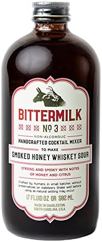 Bittermilk No.3 Smoked Honey Whiskey Sour Mix for Cocktails – All Natural Non-Alcoholic Handcrafted Cocktail Mixer - Makes 17 Cocktails