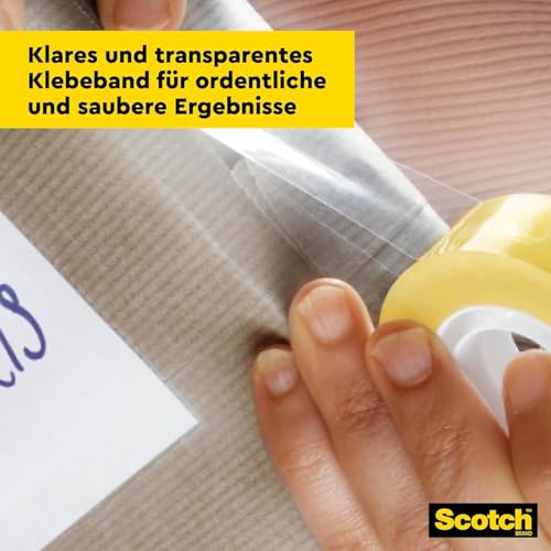 Scotch Transparentes Klebeband 508-8 Rollen - 19mm x 33m - Durchsichtiges Allzweckband für Schule, Heim und Büro