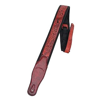 Walker & Williams GB-122 Sangle rembourrée pour guitare acoustique, électrique et basse Motif Texas Star et - Les Beatles, Paul McCartney, John Lennon, RIngo Starr, George Harrison Walker & Williams GB-122 Sangle rembourrée pour guitare acoustique, électrique et basse Motif Texas Star et – Image 2