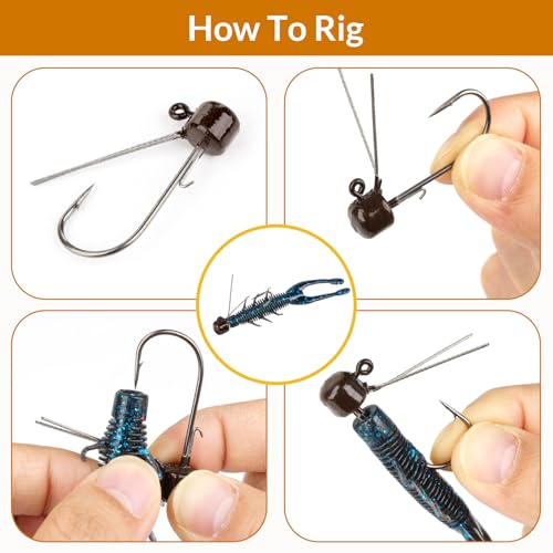 QualyQualy Ned Rig Jig Head Set ワームジグヘッド 釣りジグベース 3g 5g 6g 25個 6枚目