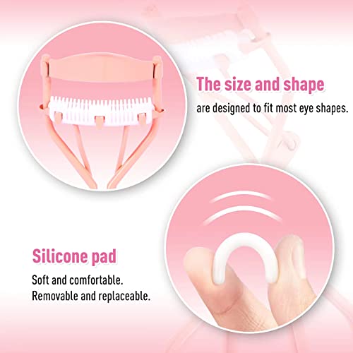 Eyelash Curlers With Comb, Pink Eyelash Curler With Built In Comb, Separated Eyelash Curler With Brush,Eye Lash Curler With Eyelash Curler Refills,Eyelashes Curler,The Professional Lash Tool #TOP4