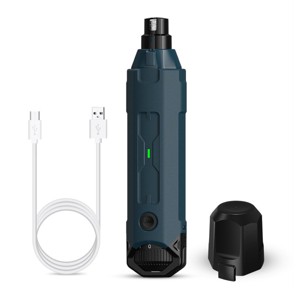 Molinillo de uñas silencioso para perros, kit de aseo para perros, luz LED dual de 6 velocidades, ajuste de velocidad variable, para perros grandes, medianos, gatos, cuidado de uñas de animales