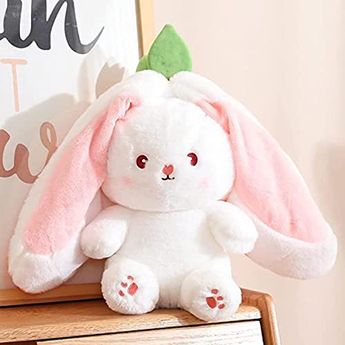 Coelhinho em bolsa de morango e cenoura, bolsa de páscoa de morango, coelhinho de pelúcia - Almofada