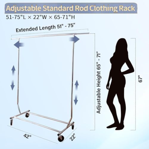 Burro ropa con ruedas perchero resistente extensible carga pesada estantes estables 6