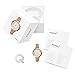 Fossil Q Women's Jacqueline Stainless Steel and Leather Hybrid Smartwatch, Color: Rose Gold-Tone, Beige (Model: FTW5013)
