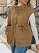 Cicy Bell Womens Puffer Quilted Vest Lightweight Stand Collar Cap Sleeve Jackets Button Down Padded Gilet Winter Outerwear