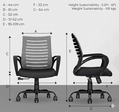 Image of Ergonomic 360 Swivel Office Chair for Home & Office Work with Back Support |Tilting & Height Adjustable Mechanism | Revolving Computer Chair for Home Study Use | Gaming Style Boss Chair
