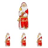 Lindt Schokolade | Weihnachtsmann aus Vollmilchschokolade | 125 g | feinste Lindt Schokolade im Santa Design | ideal als Schokoladen-Geschenk in der Weihnachtszeit (Packung mit 4)