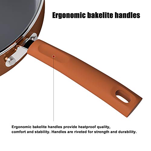 Cooper Pan Signature 10-Piece Ceramic Nonstick Aluminum Cookware Set, Induction Compatible Pots And Pans Set, Dishwasher Safe Oven Safe Ptfe Pfoa Free-Copper #TOP2