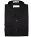 Biagio Men's 100% COTTON Solid BLACK Color Dress Shirt w/ Convertible Cuffs