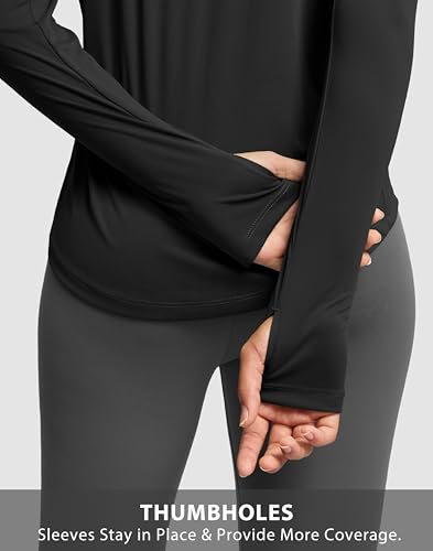Image of Soothfeel Lightweight Long Sleeve Workout Tops for Women Gym Running Shirts