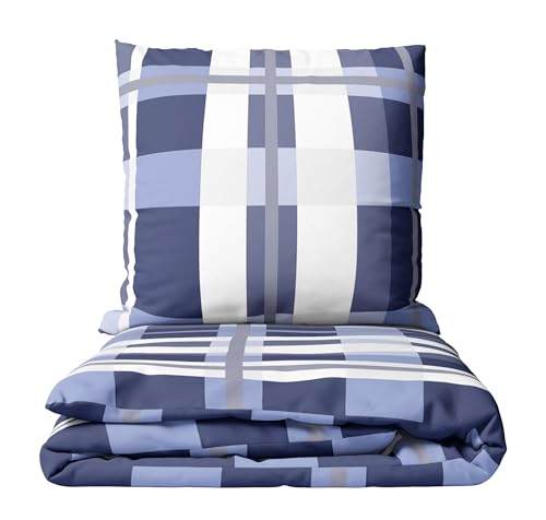 Leonado Vicenti Biber Bettwäsche Set 155x200cm + 80x80 cm Gestreift...