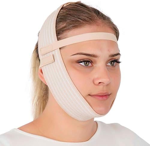 ikido post surgery face compression garment chin strap band double chin face tape jaw line exerciser face slimming face adjustment