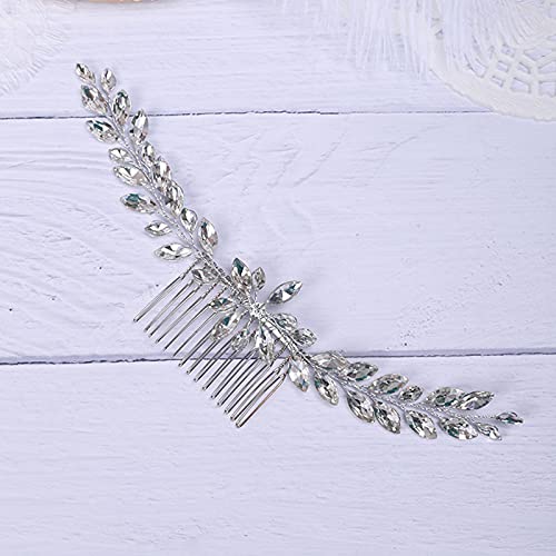 Silver Rhinestones Beads Long Hair Comb for Women Girls Wedding Bridal Hair Piece Handmade Boho Hair Accessories - Image 2