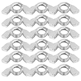 Ipetboom 60pcs Stainless Metal Petal-Shaped Nuts Assortment M4 M5 M6 M8 Hand-Twist Butterfly Nuts Durable Fasteners for Machine Fixing and Industrial Use
