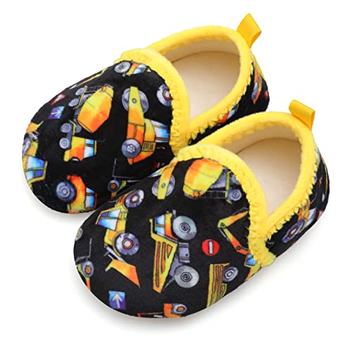 XIHALOOK Toddler Boys Girls House Slippers with Microfleece Lining Cozy Household Shoes Non-slip for Kids2