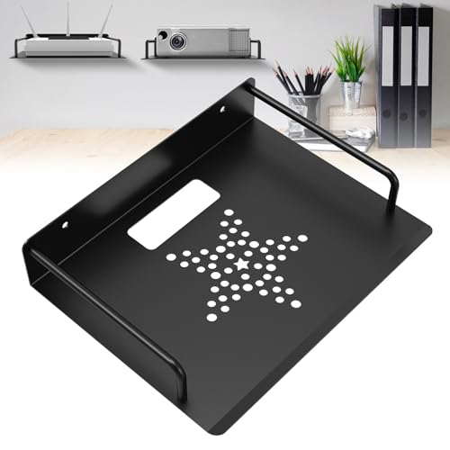 AIYOTAR Projector Shelf for Wall, Aluminum Alloy WiFi Router Wall Mount Shelf Easy to Dissipate Heat, Wall Floating Shelves/Stand/Rack/Holder/Bracket for Game Console/Speaker/Cabel Box/DVD Player