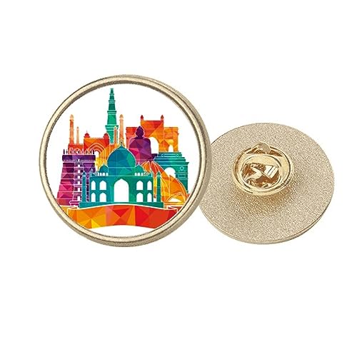 Broche ronde en métal doré M cadeau idéal passionné d'architecture