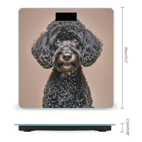 Báscula Digital con Diseño Cute Black Pug, Vidrio Templado miniatura 2