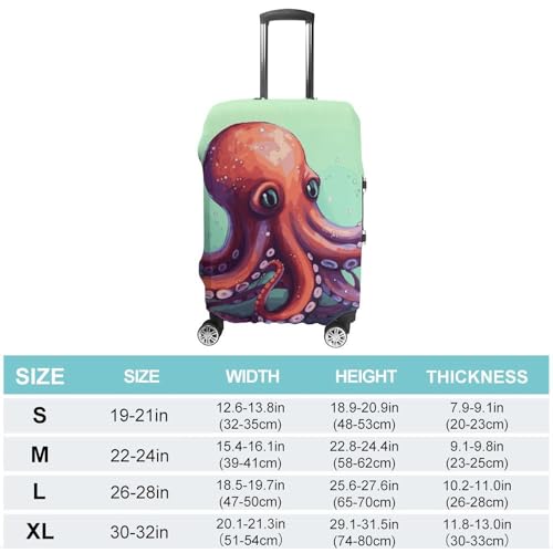 Cute Octopus Printed Luggage Cover Protector, Fits 18-32 Inch Luggage2