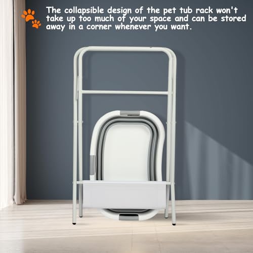 Nidouillet-Dog-Bath-Tub2-in-1-Dog-Washing-Station-Elevated-Professional-Collapsible-Foldable-Portable-Shower-Bathtub-Pet-Bath-Tubsfor-Small-Dogs-and-Cats-Bathroom-Outdoor-and-Pet-StoreGrey Nidouillet Dog Bath Tub2 in 1 Dog Washing Station Elevated Professional Collapsible Foldable Portable Shower Bathtub Pet Bath Tubsfor Small Dogs and Cats Bathroom Outdoor and Pet StoreGrey