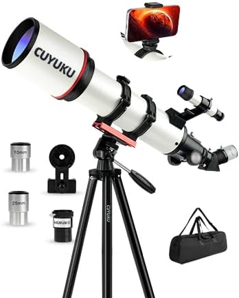 Telescópio refrator de montagem AZ de 90 mm de 600 mm para adulto...
