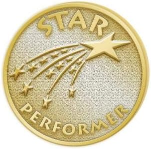 Star Performer Lapel Pins - Gold Star Diestruck Pins Prime