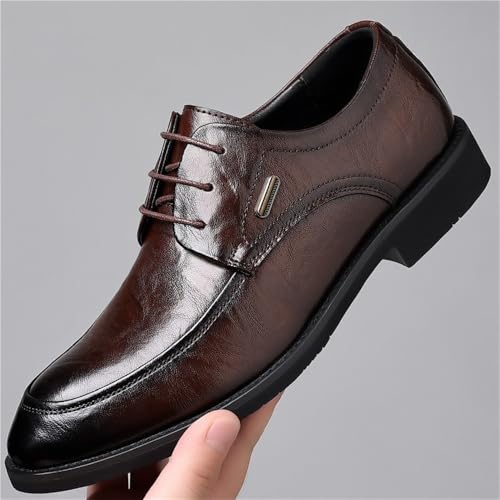 Men's Genuine Leather Oxford Dress Shoes Business Formal Lace-Up Wedding Shoes for Groom Comfortable Office Shoes for Men(7)3
