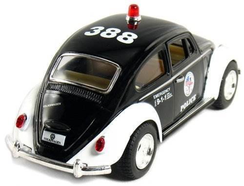 Kinsmart 5" Classic Volkswage 1967 Beetle Police car 1:32 Scale (Black/White)