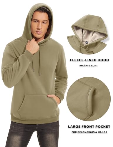 KEFITEVD Men's Pullover Hoodie Thick Sherpa Lined Hooded Sweatshirt Winter Warm Fleece Hoodie Athletic Workout Sweatshirts4
